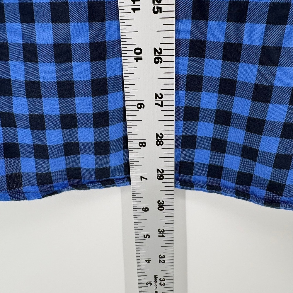 LL Bean Mens Traditional Fit Buffalo Check Flannel Shirt Blue Black Medium M-Reg - Picture 6 of 10